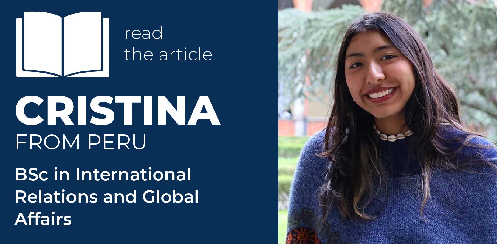 Cristina, student featured in an article about her experience in the BSc in International Relations and Global Affairs at Universit&agrave; Cattolica