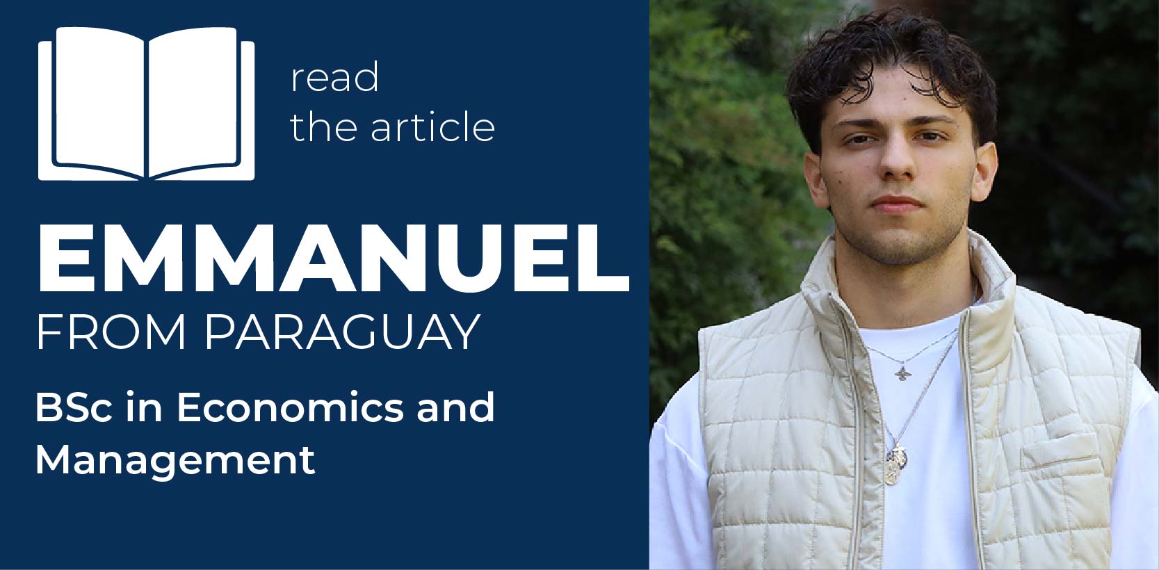 Emmanuel, student featured in an article about his experience in the BSc in Economics and Management at Università Cattolica