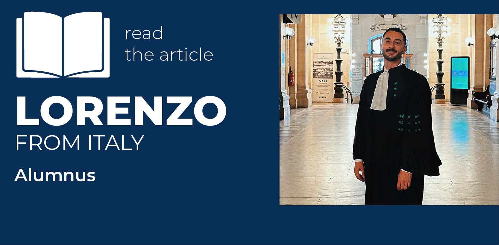 Lorenzo, student featured in an article about his experience at Universit&agrave; Cattolica